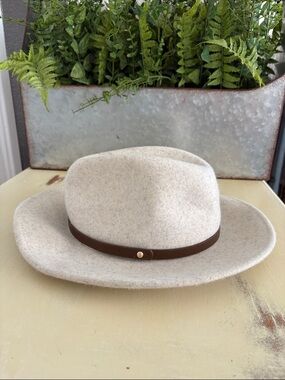 Free People Wool Fedora Wyeth Rodeo Hat Off White One Size Western Boho